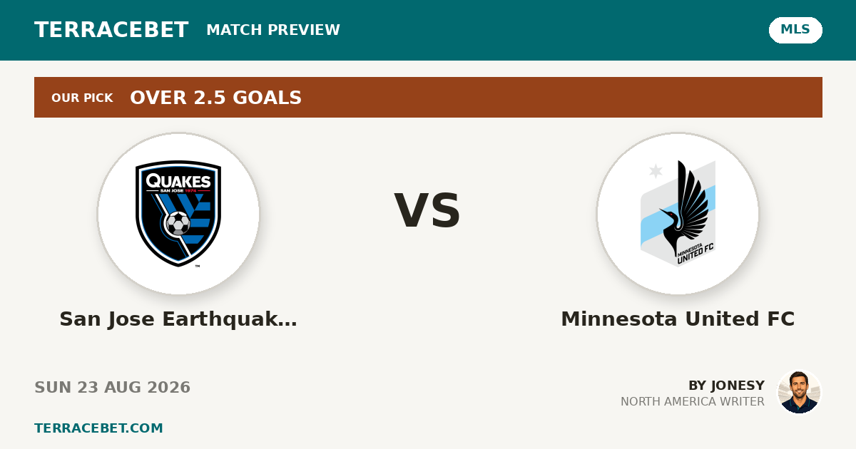 San Jose Earthquakes vs Minnesota United FC preview by Jonesy for TerraceBet
