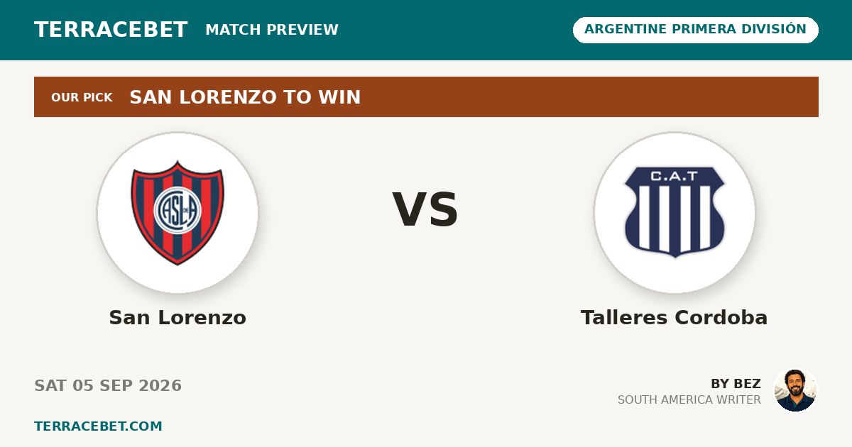 San Lorenzo vs Talleres Cordoba preview by Bez for TerraceBet