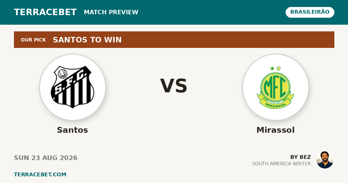 Santos vs Mirassol preview by Bez for TerraceBet