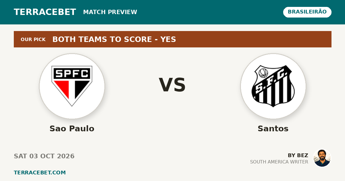Sao Paulo vs Santos preview by Bez for TerraceBet