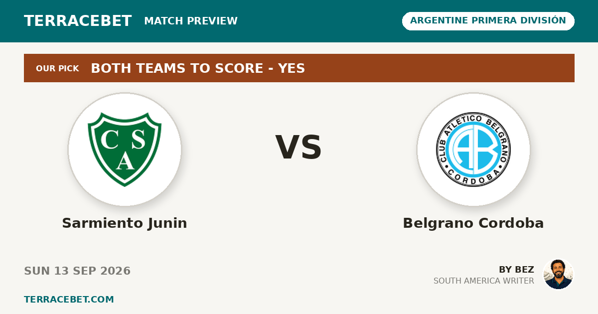 Sarmiento Junin vs Belgrano Cordoba preview by Bez for TerraceBet