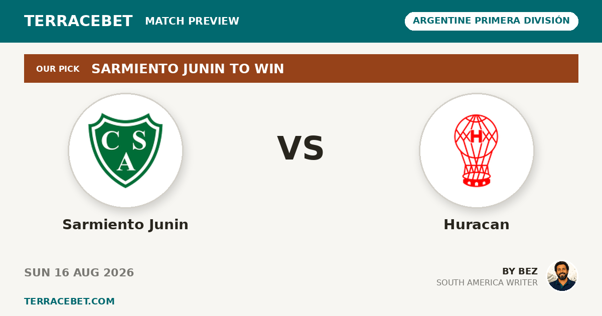 Sarmiento Junin vs Huracan preview by Bez for TerraceBet