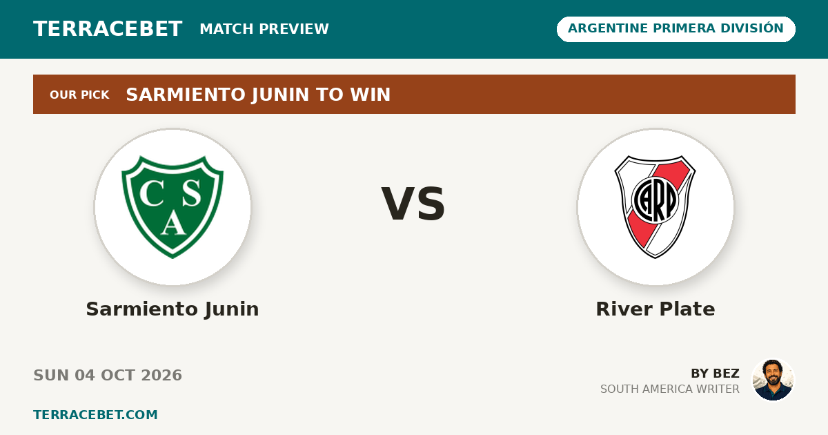 Sarmiento Junin vs River Plate preview by Bez for TerraceBet