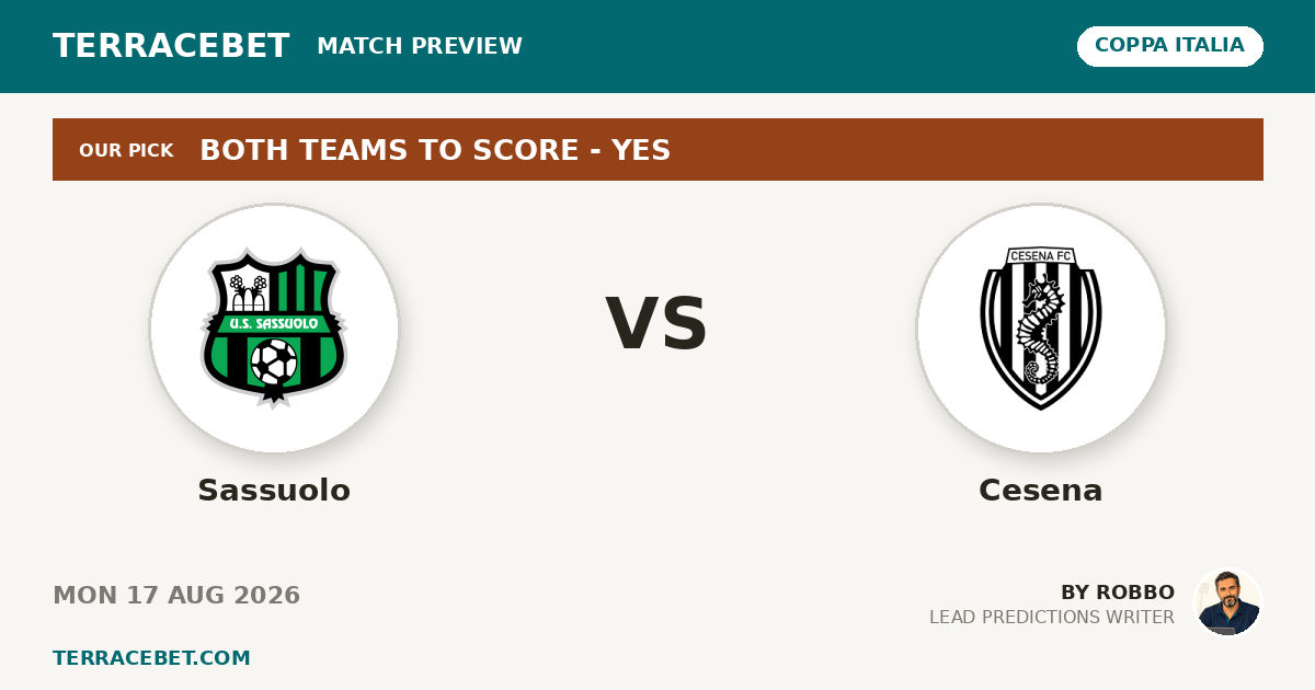 Sassuolo vs Cesena preview by Robbo for TerraceBet