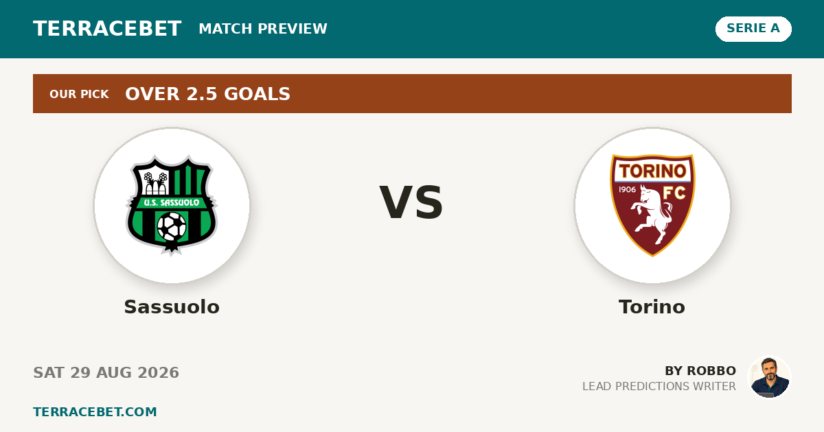Sassuolo vs Torino preview by Robbo for TerraceBet
