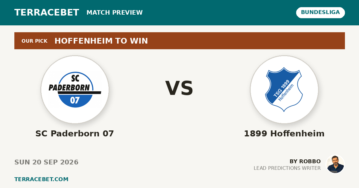 SC Paderborn 07 vs 1899 Hoffenheim preview by Robbo for TerraceBet