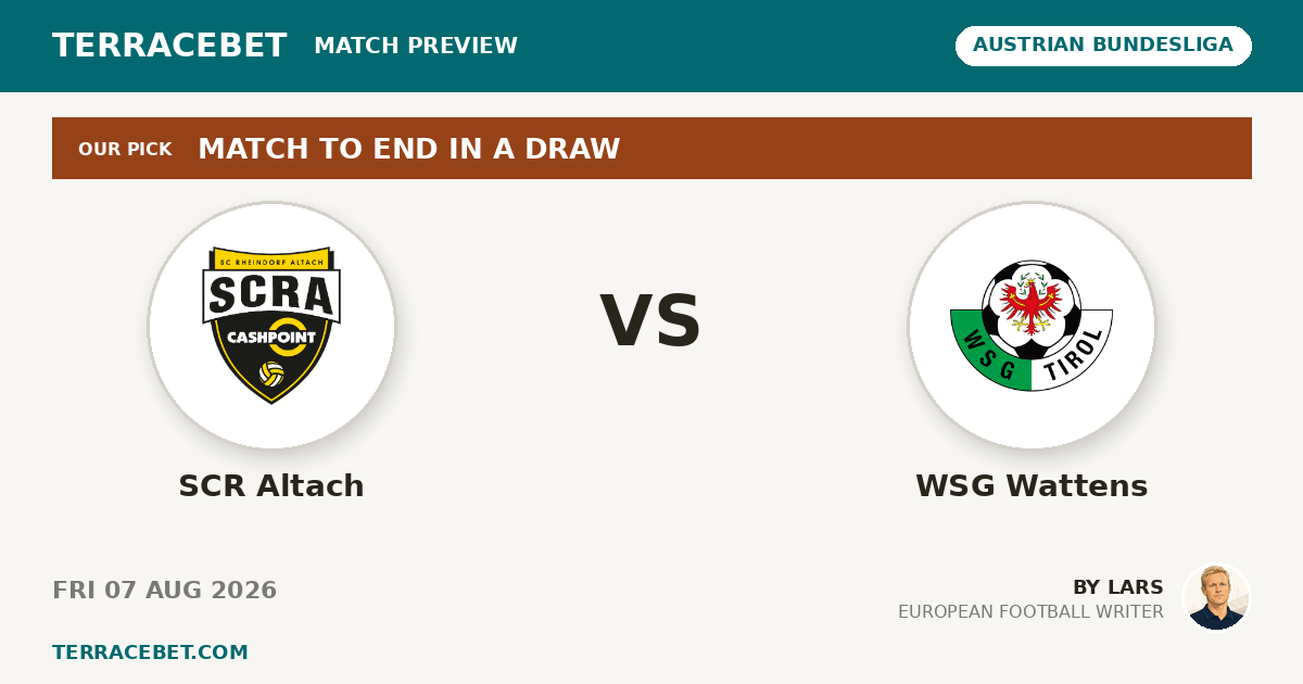 SCR Altach vs WSG Wattens preview by Lars for TerraceBet