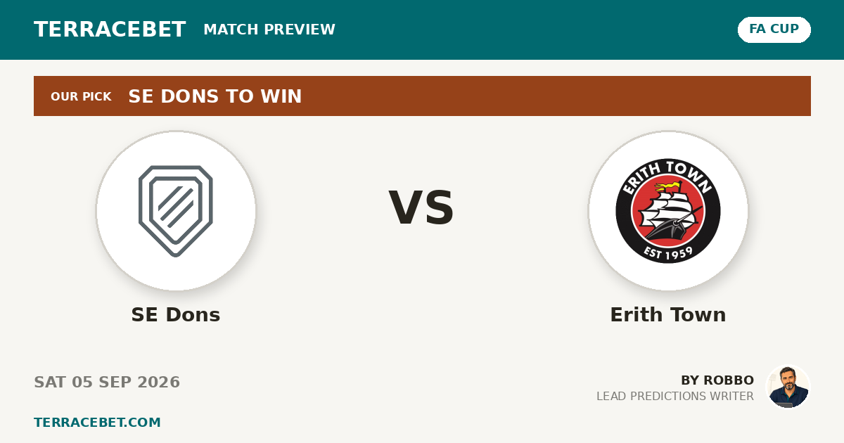 SE Dons vs Erith Town preview by Robbo for TerraceBet