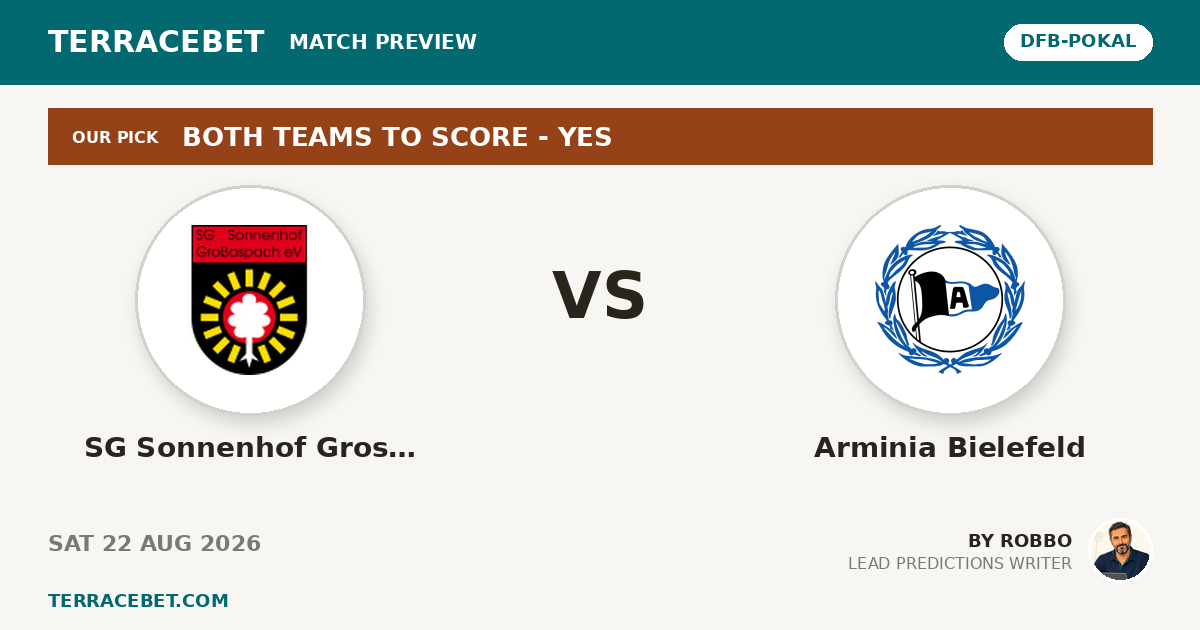 SG Sonnenhof Grossaspach vs Arminia Bielefeld preview by Robbo for TerraceBet