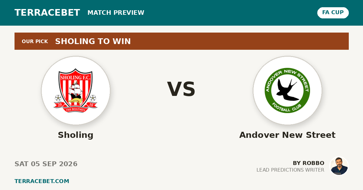 Sholing vs Andover New Street preview by Robbo for TerraceBet