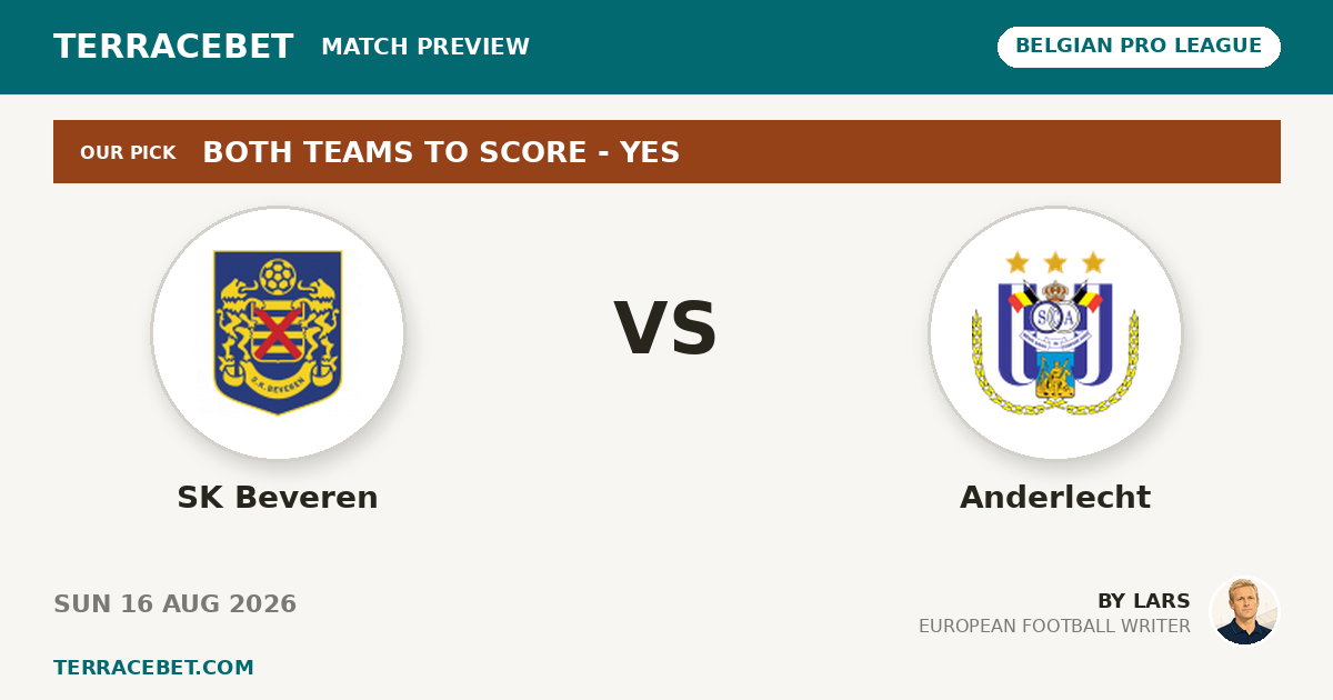 SK Beveren vs Anderlecht preview by Lars for TerraceBet