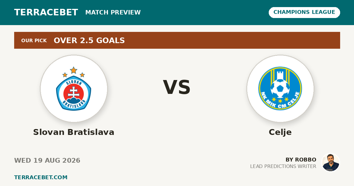 Slovan Bratislava vs Celje preview by Robbo for TerraceBet
