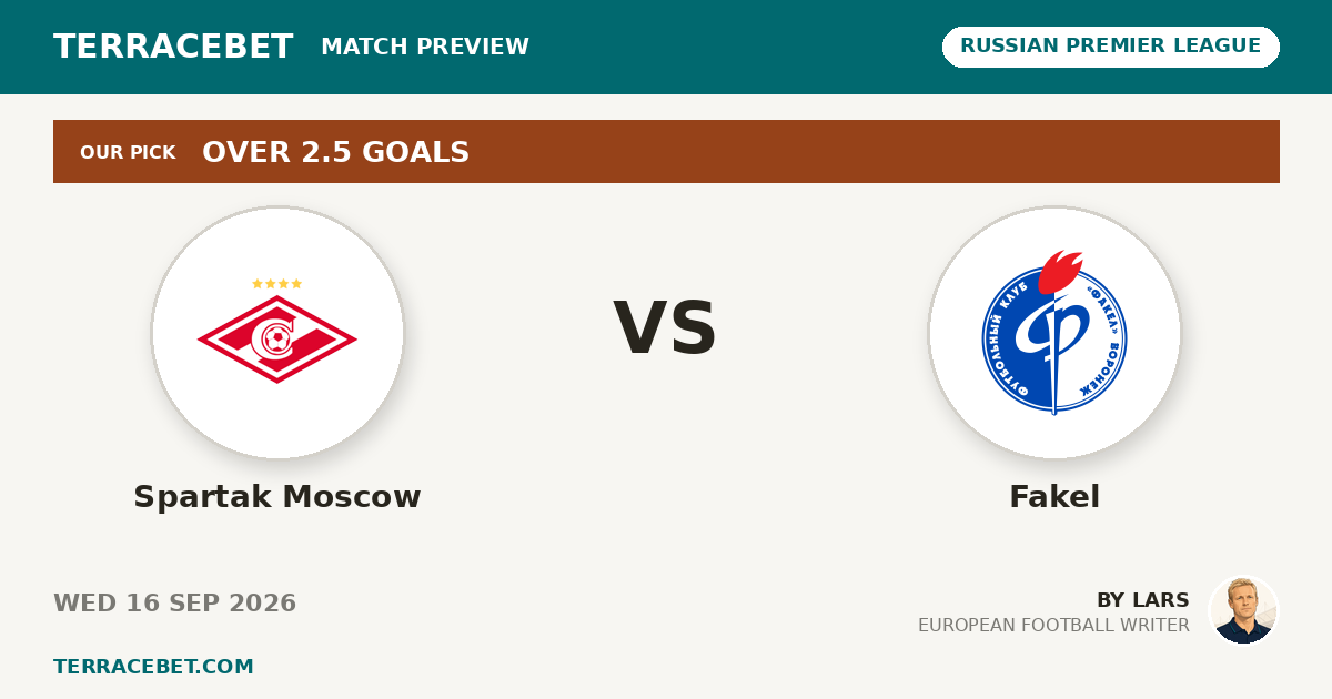 Spartak Moscow vs Fakel preview by Lars for TerraceBet