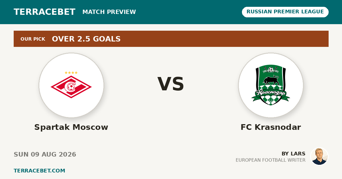 Spartak Moscow vs FC Krasnodar preview by Lars for TerraceBet