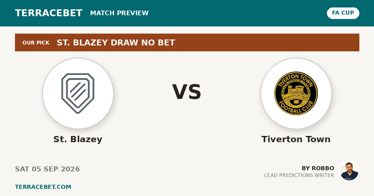St. Blazey vs Tiverton Town preview by Robbo for TerraceBet