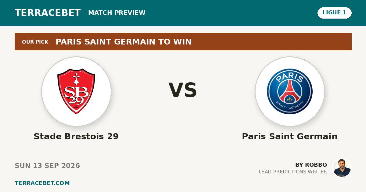Stade Brestois 29 vs Paris Saint Germain preview by Robbo for TerraceBet