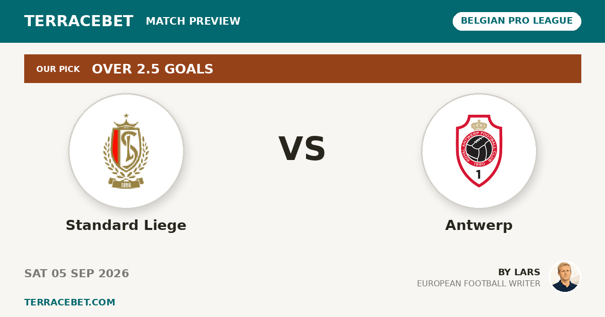 Standard Liege vs Antwerp preview by Lars for TerraceBet