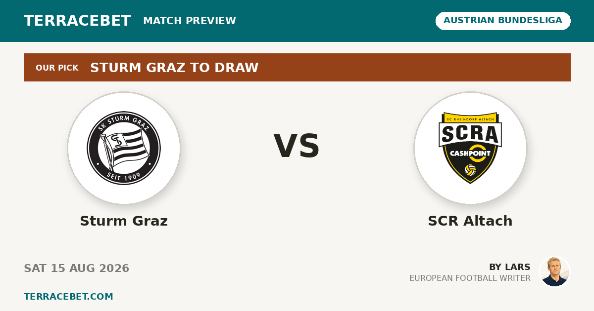 Sturm Graz vs SCR Altach preview by Lars for TerraceBet