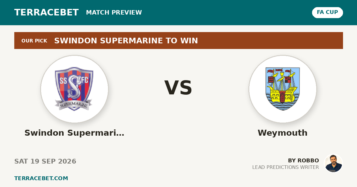 Swindon Supermarine vs Weymouth preview by Robbo for TerraceBet