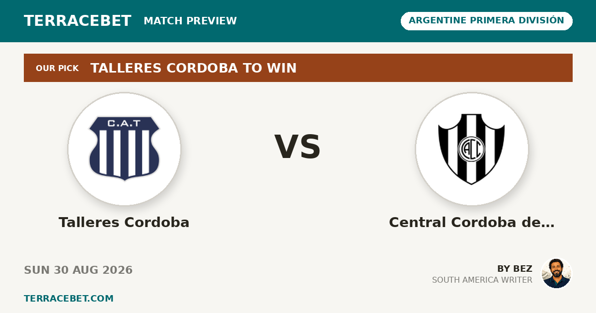 Talleres Cordoba vs Central Cordoba de Santiago preview by Bez for TerraceBet