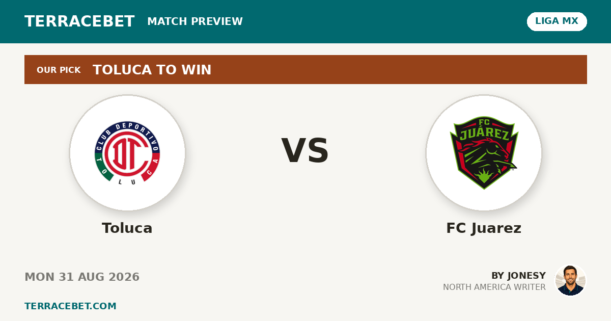 Toluca vs FC Juarez preview by Jonesy for TerraceBet