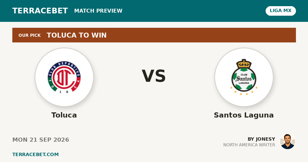 Toluca vs Santos Laguna preview by Jonesy for TerraceBet