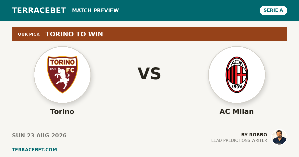 Torino vs AC Milan preview by Robbo for TerraceBet