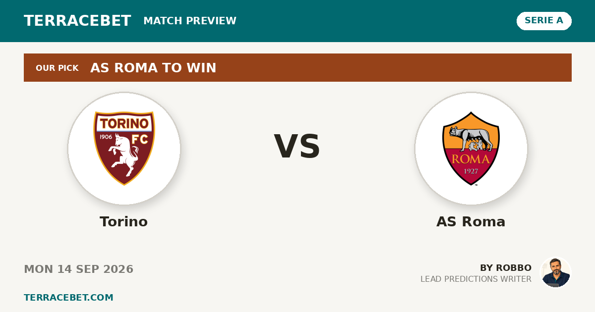 Torino vs AS Roma preview by Robbo for TerraceBet