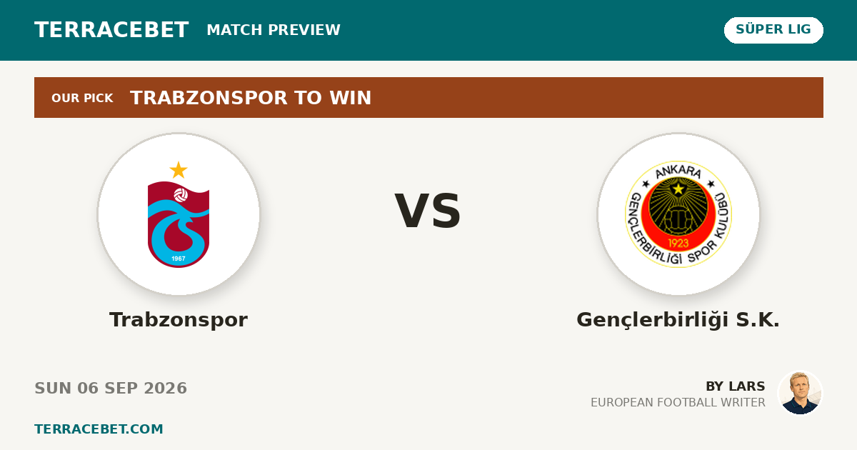Trabzonspor vs Gençlerbirliği S.K. preview by Lars for TerraceBet