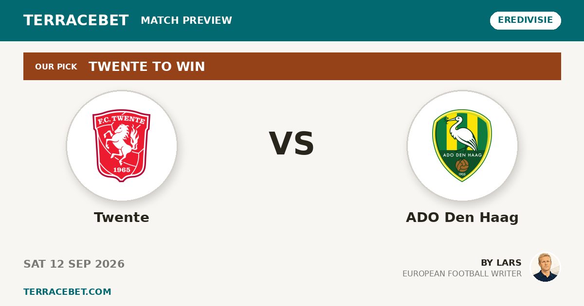Twente vs ADO Den Haag preview by Lars for TerraceBet