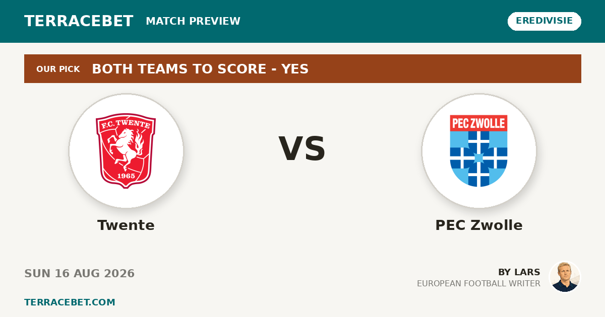 Twente vs PEC Zwolle preview by Lars for TerraceBet