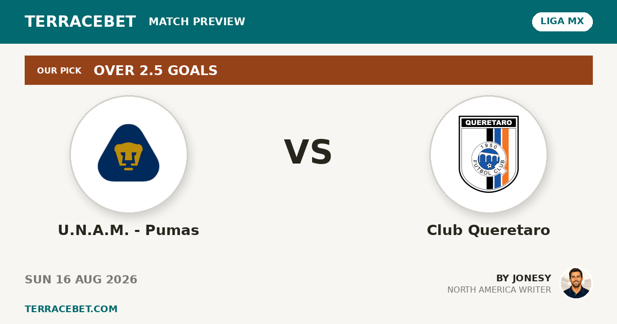 U.N.A.M. - Pumas vs Club Queretaro preview by Jonesy for TerraceBet