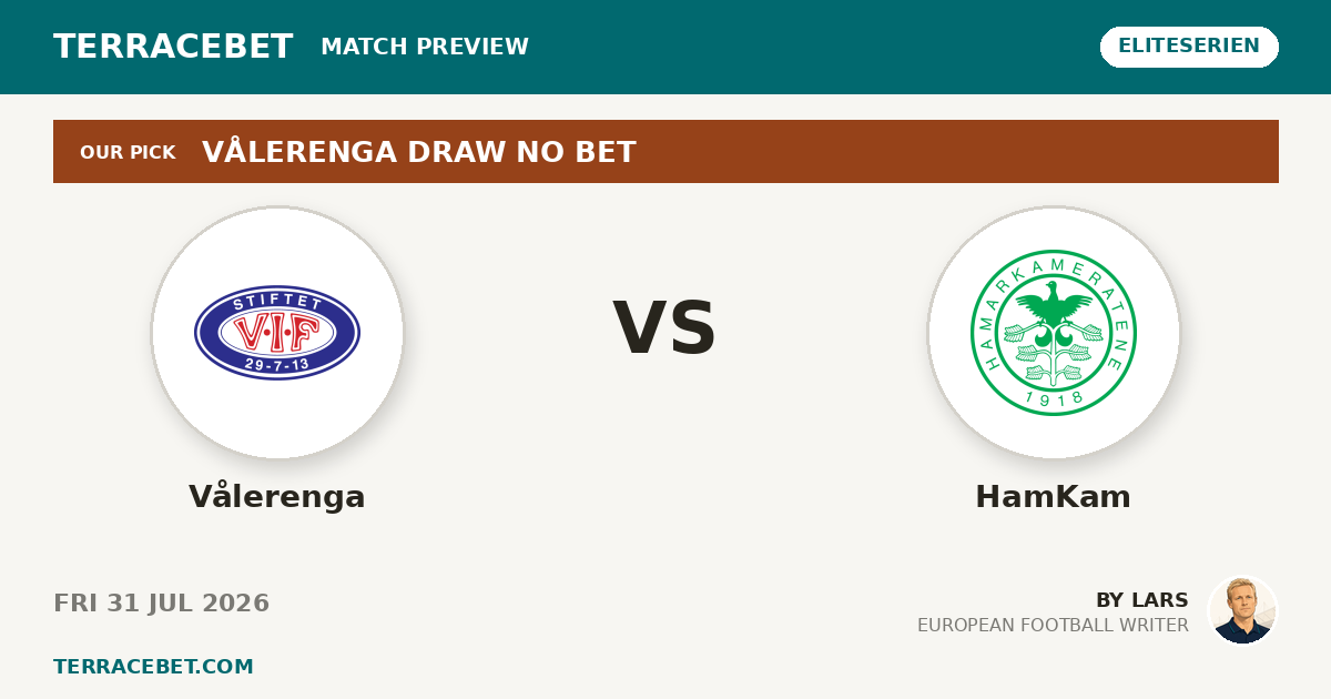 Vålerenga vs HamKam preview by Lars for TerraceBet