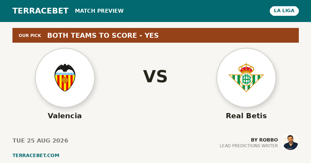 Valencia vs Real Betis preview by Robbo for TerraceBet