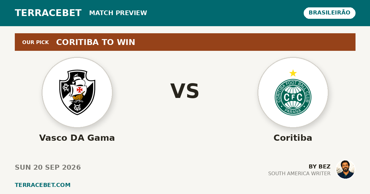 Vasco DA Gama vs Coritiba preview by Bez for TerraceBet