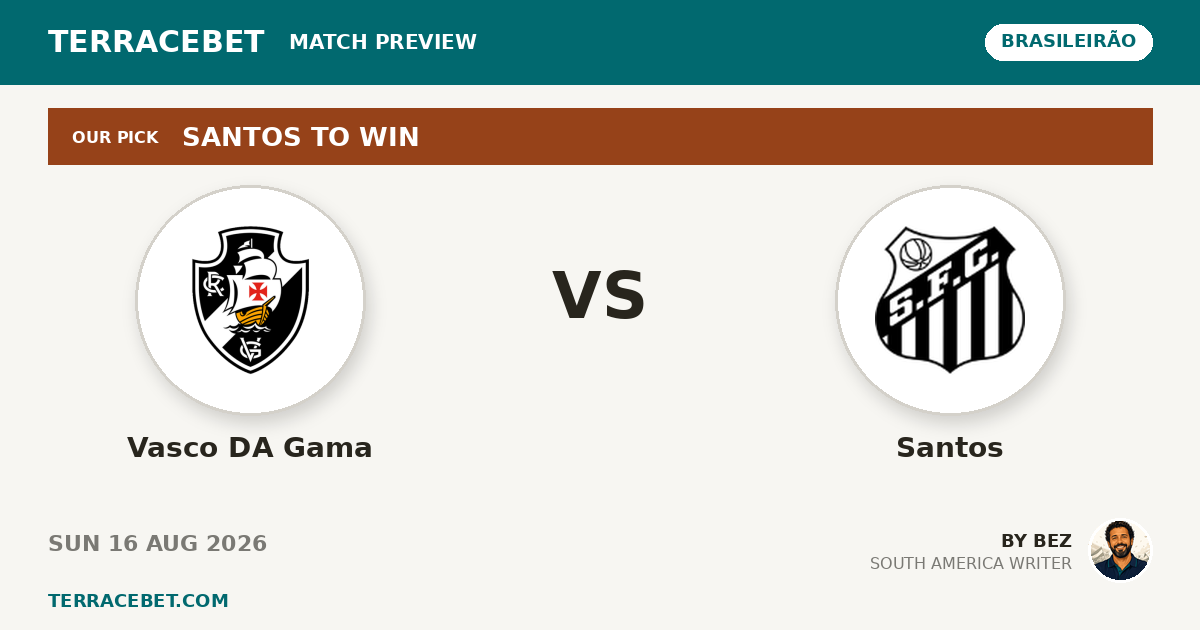 Vasco DA Gama vs Santos preview by Bez for TerraceBet
