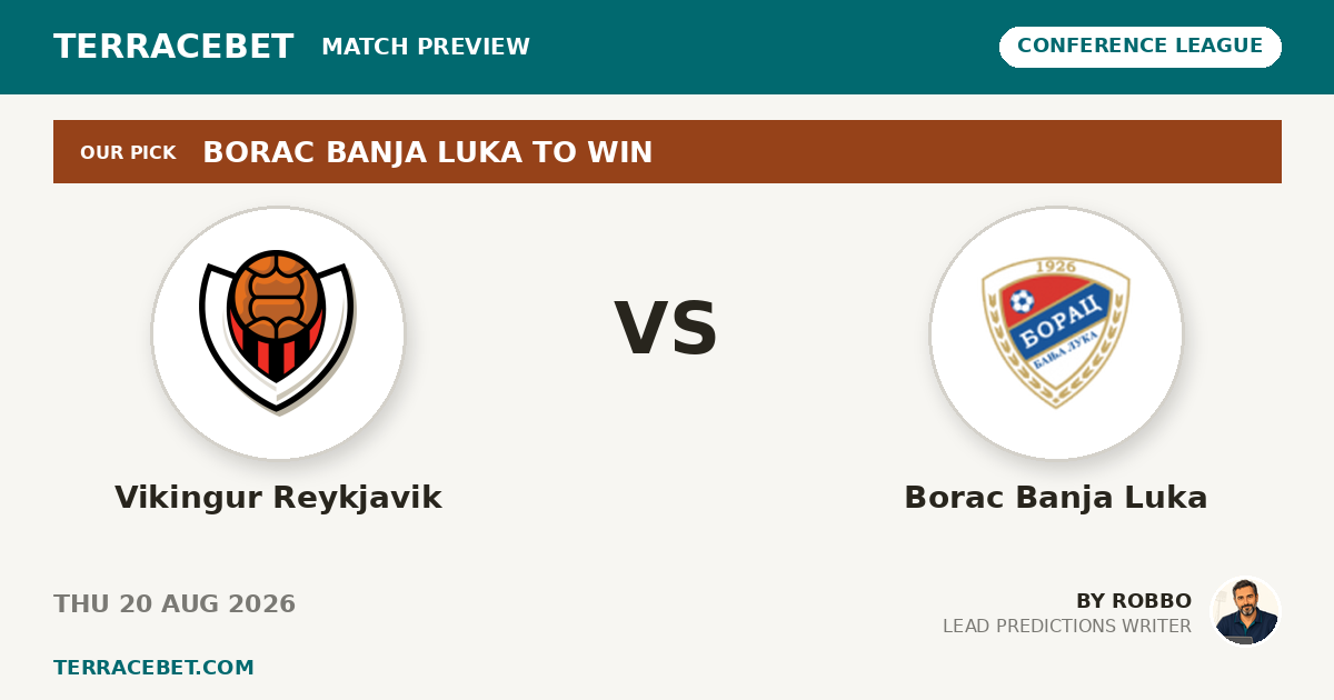 Vikingur Reykjavik vs Borac Banja Luka preview by Robbo for TerraceBet