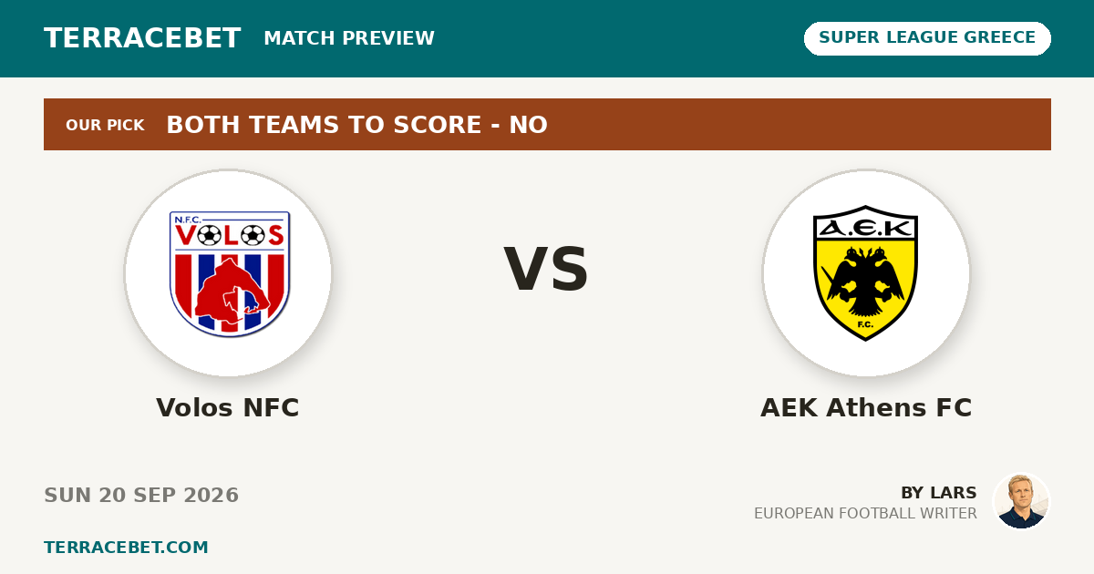Volos NFC vs AEK Athens FC preview by Lars for TerraceBet