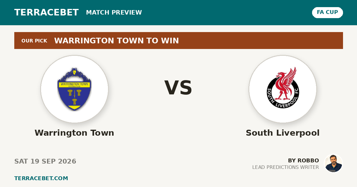 Warrington Town vs South Liverpool preview by Robbo for TerraceBet