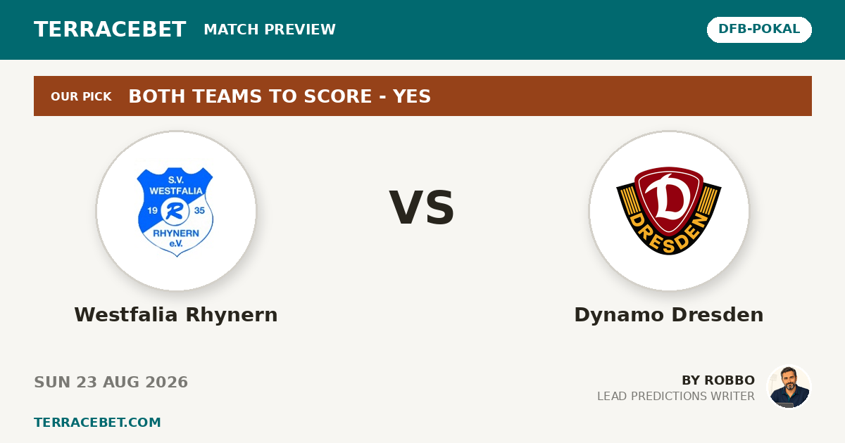 Westfalia Rhynern vs Dynamo Dresden preview by Robbo for TerraceBet