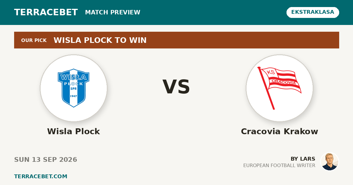 Wisla Plock vs Cracovia Krakow preview by Lars for TerraceBet