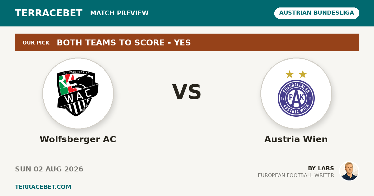 Wolfsberger AC vs Austria Wien preview by Lars for TerraceBet