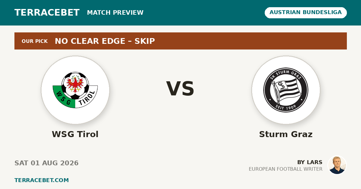 WSG Tirol vs Sturm Graz preview by Lars for TerraceBet